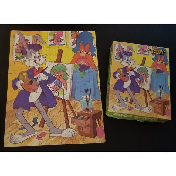 Bugs Bunny 100 piece jigsaw puzzle *** COMPLETE *** Looney tunes painting - Picture 3 of 6